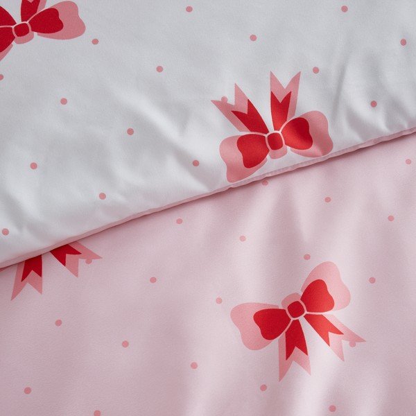 Rozā vienguļamā gultas veļa 135x200 cm Dotty Bows – Sassy B-image-4