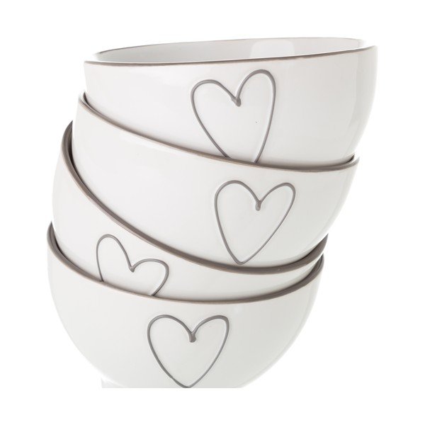 Balta keramikas bļoda Unimasa Heart, 580 ml-image-2