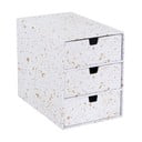 Zelta balta uzglabāšanas kaste ar 3 atvilktnēm Bigso Box of Sweden Ingrid