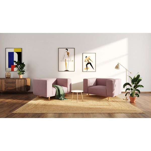 Rozā   atpūtas krēsls no buklē auduma Kukumo – Ame Yens-image-4
