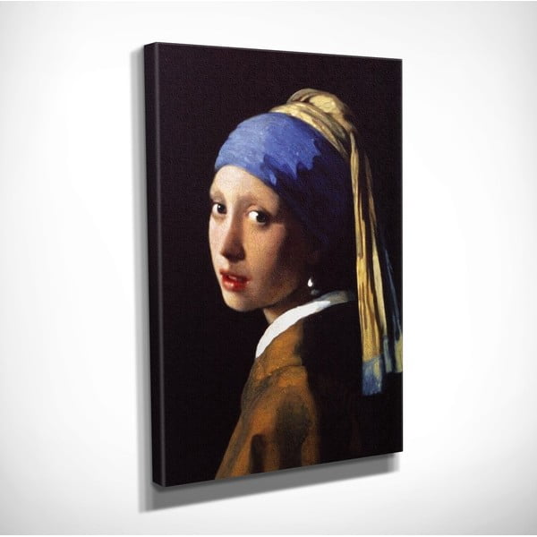 Gleznas reprodukcija uz audekla Johannes Vermeer The Girl with Pearl, 30 x 40 cm-image-3