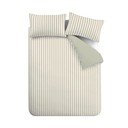 Zaļa/krēmkrāsas divguļamā kokvilnas gultas veļa 200x200 cm Hampton Stripe – Bianca
