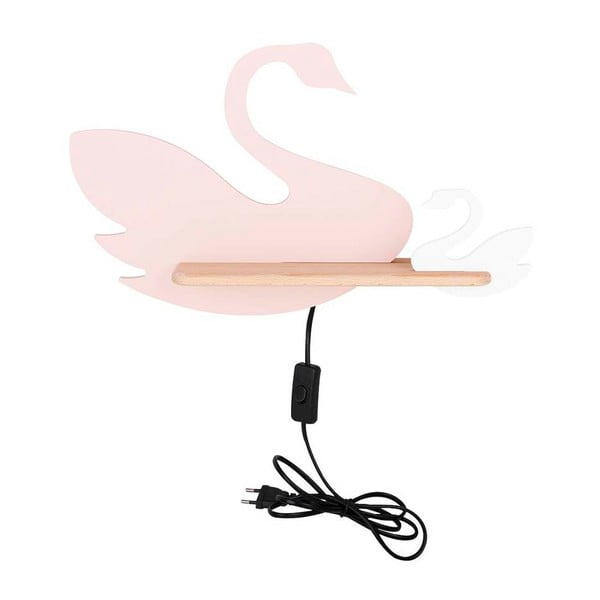 Balts/rozā bērnu gaismeklis Swan – Candellux Lighting