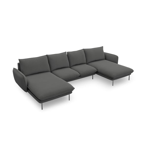 Tumši pelēks U veida dīvāns Cosmopolitan Design Vienna-image-2