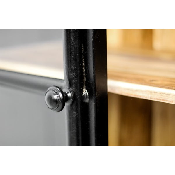 Melna akācijas masīvkoka vitrīna 170x90 cm Kingston – HSM collection-image-1