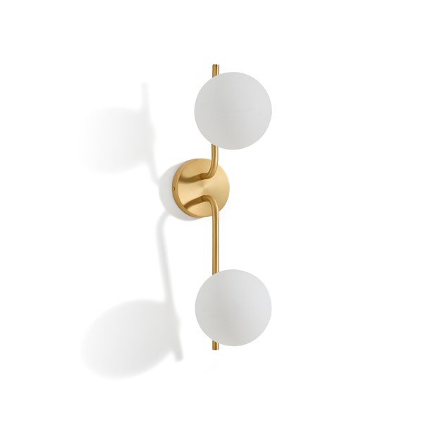 Balta/zelta krāsas sienas lampa Brisia – Kave Home