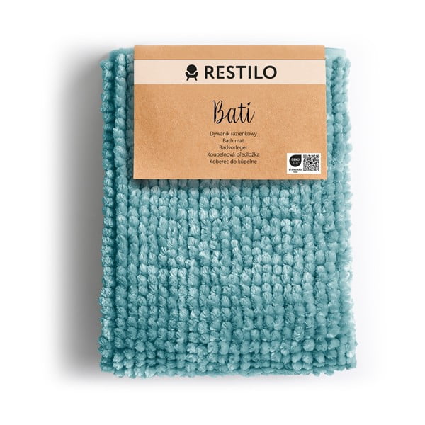 Tirkīzzils vannas istabas paklājiņš 50x70 cm Bati – Restilo