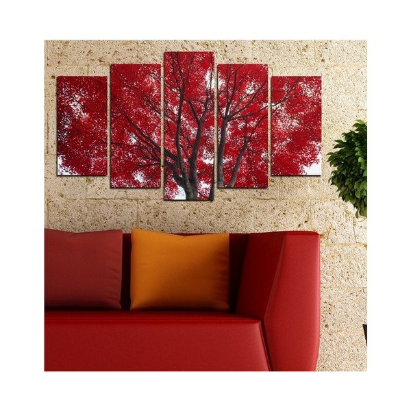 Daudzdaļīgs 3D mākslas darbs Red Passion, 102 x 60 cm-image-1