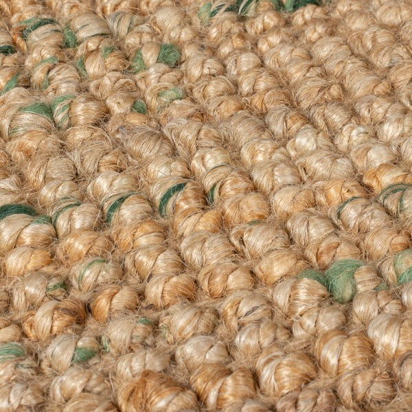 Zaļš/dabīga toņa divpusējs/ar rokām darināts džutas paklājs 200x290 cm Jute Boucle Green – Flair Rugs-image-3