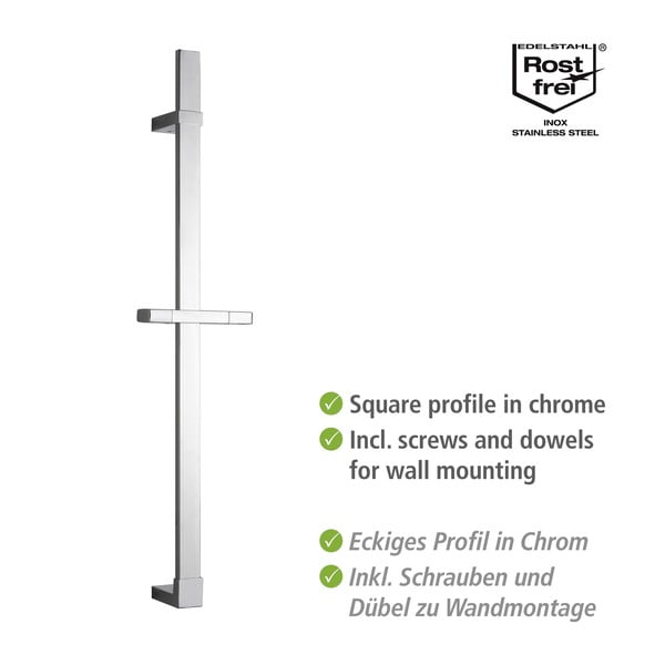 Sienas dušas stienis no nerūsējošā tērauda spīdīgā sudraba krāsā 68 cm Design – Wenko-image-2