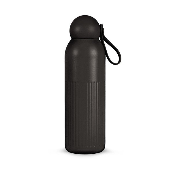 Melna nerūsējošā tērauda termopudele ar salmiņu 500 ml Tekla – Sagaform