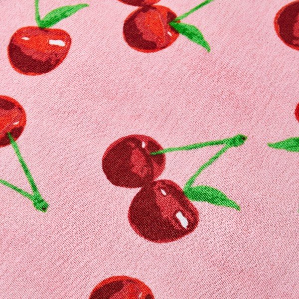 Rozā kokvilnas pludmales dvielis 78x200 cm Cherries – Catherine Lansfield-image-3