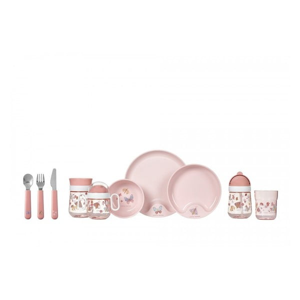 Gaiši rozā tritāna krūze bērniem 300 ml Flowers & butterflies – Mepal-image-2