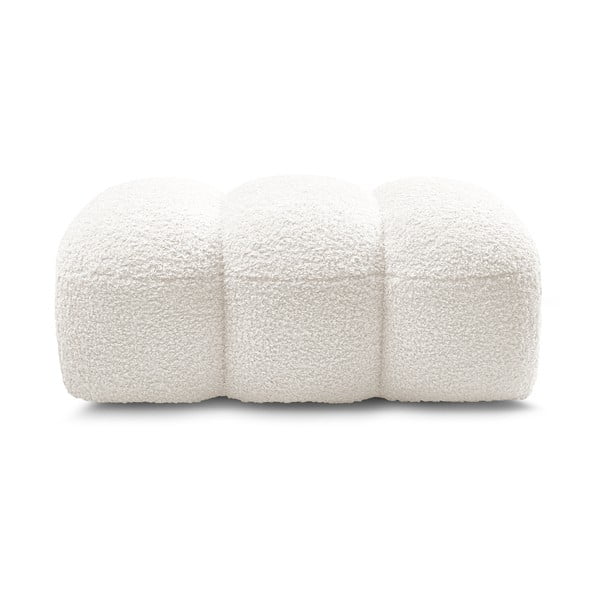 Balts kāju soliņš no buklē auduma Hippolyte – Bobochic Paris