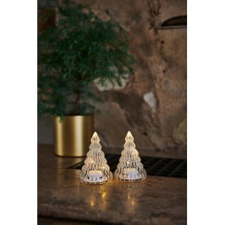 2 LED gaismas dekorāciju komplekts Sirius Lucy Tree White, augstums 9 cm