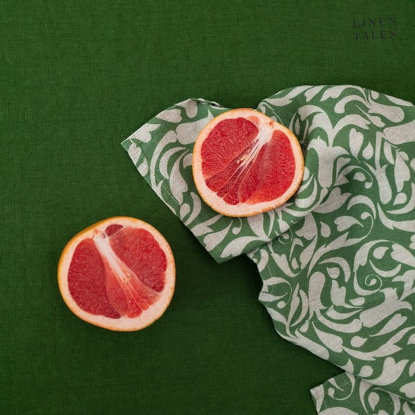Lina salvete 40x40 cm Evergreen Damask – Linen Tales-image-3
