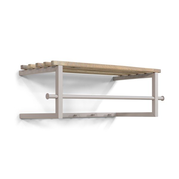 Dabīga toņa/pelēkbrūns metāla sienas pakaramais ar plauktu 76 cm Marco – Spinder Design-image-2