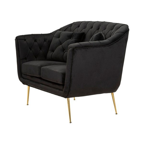 Melns samta dīvāns 130 cm Budapest – Mauro Ferretti-image-3