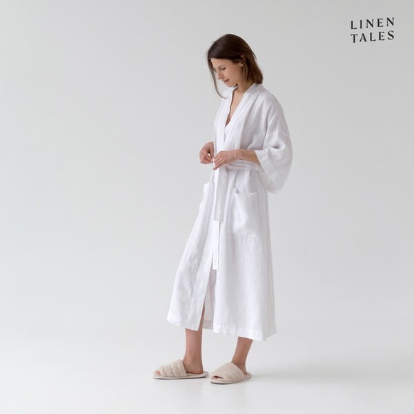 Balts lina halāts izmērs S/M Summer – Linen Tales-image-2