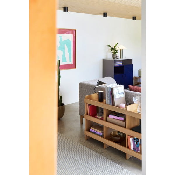 Dabīga toņa grāmatplaukts ar ozolkoka imitāciju 120x70x32 cm Momentum – Hübsch-image-1