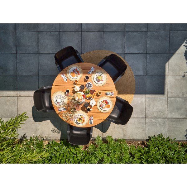 Tīkkoka masīvkoka apaļš dārza ēdamgalds ø 150 cm Stephanie – Hartman-image-1