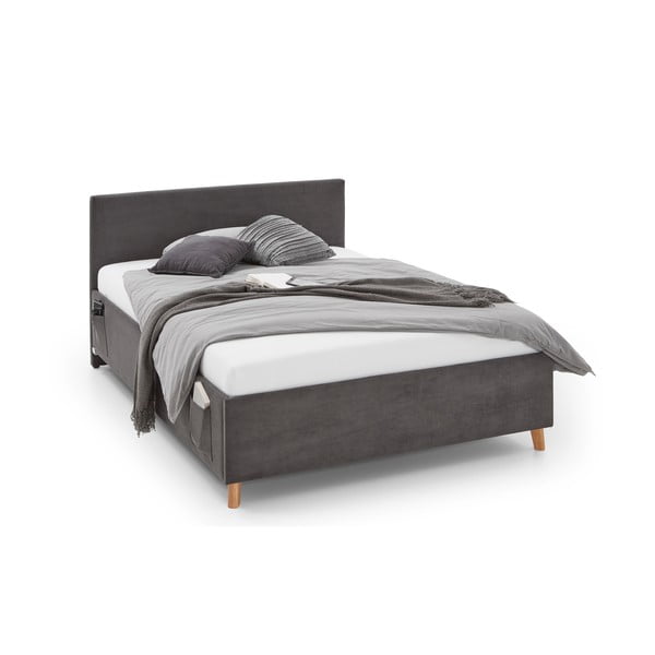 Antracīta pelēka polsterēta bērnu gulta bez režģa 140x200 cm Cool – Meise Möbel-image-3