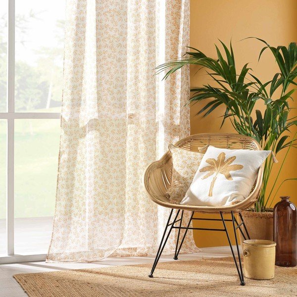 Dzeltens/balts dienas aizkars 140x240 cm Maddy – douceur d'intérieur-image-3