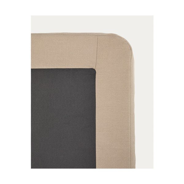 Pelēkbrūna polsterēta divvietīga gulta bez galvgaļa 180x200 cm Jaira – Kave Home-image-4