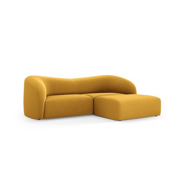 Sinepju dzeltens samta dīvāns 237 cm Santi – Interieurs 86-image-2