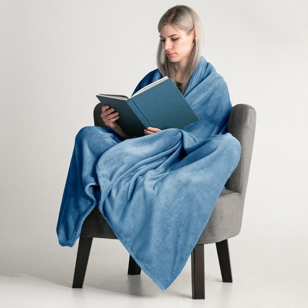 Tumši zila mikrošķiedras sega DecoKing Mic, 160 x 210 cm-image-1