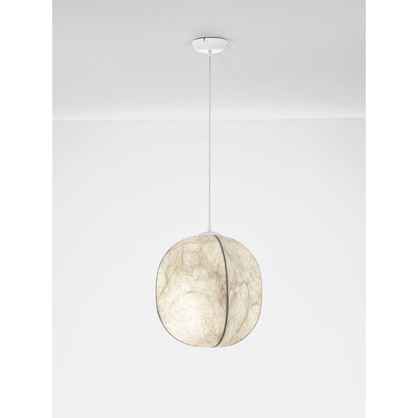 Balta metāla piekaramā lampa ar auduma abažūru ø 42 cm Pierida – Nova Luce-image-4