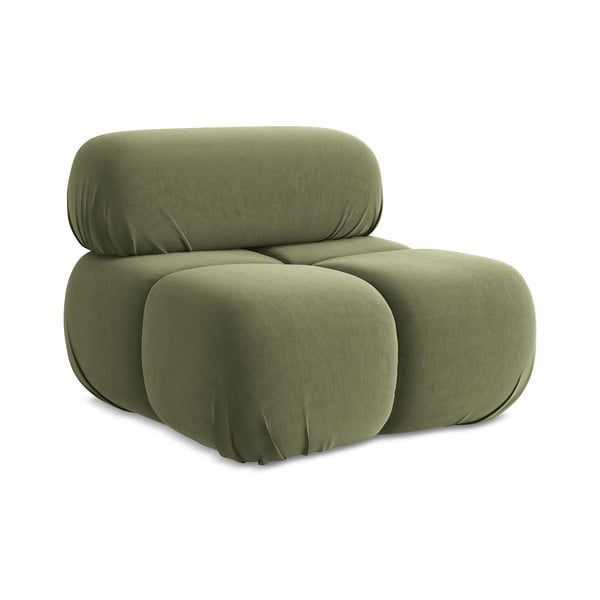 Gaiši zaļa samta modulārā dīvāna daļa Lokua – Makamii-image-1