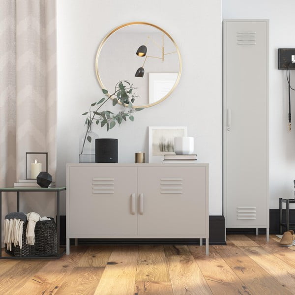 Gaiši pelēks metāla skapītis 37x182 cm Bradford – Støraa-image-1