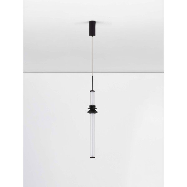 Matēti melna keramikas LED piekaramā lampa ar regulējamu spilgtumu ar akrila stikla abažūru ø 8 cm Stalactite – Nova Luce-image-4