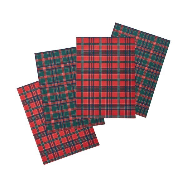 Kokvilnas trauku dvieļi (4 gab.) ar Ziemassvētku motīvu 70x50 cm Christmas Tartan Check – Catherine Lansfield