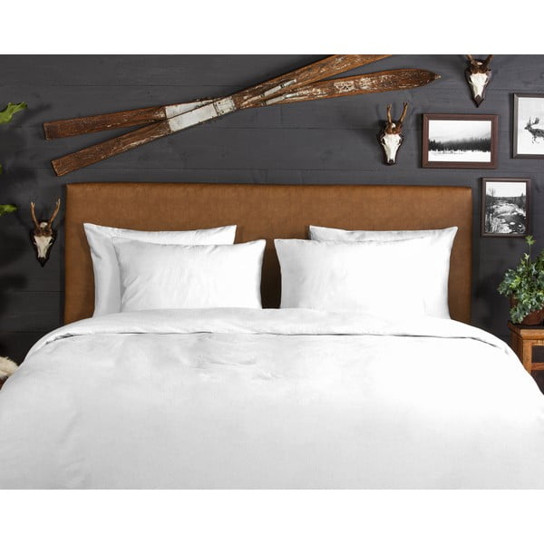 Balta divguļamā flaneļa gultas veļa 200x220 cm – Good Morning-image-2