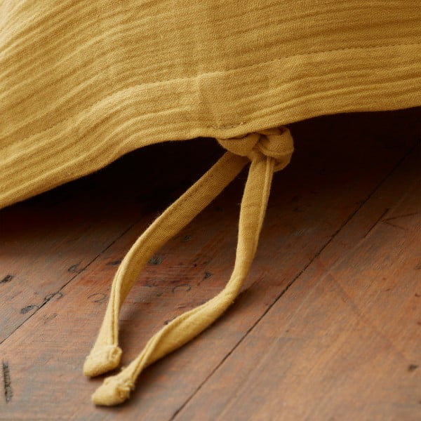 Dzeltena vienguļamā muslīna gultas veļa 135x200 cm Afra – Pineapple Elephant-image-3