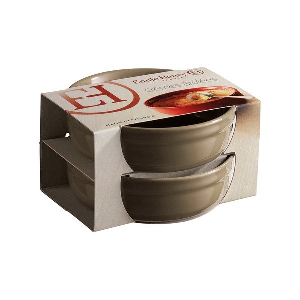 2 fenheļa pelēko trauku komplekts krēma brulē cepšanai Emile Henry-image-1