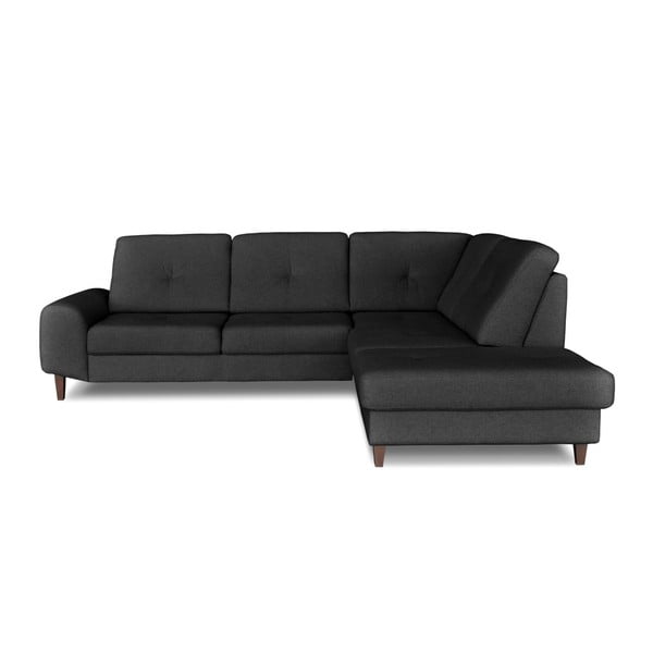 Pelēka stūra dīvāns-guļamā gulta Windsor & Co. Dīvāni Beta, labais stūris