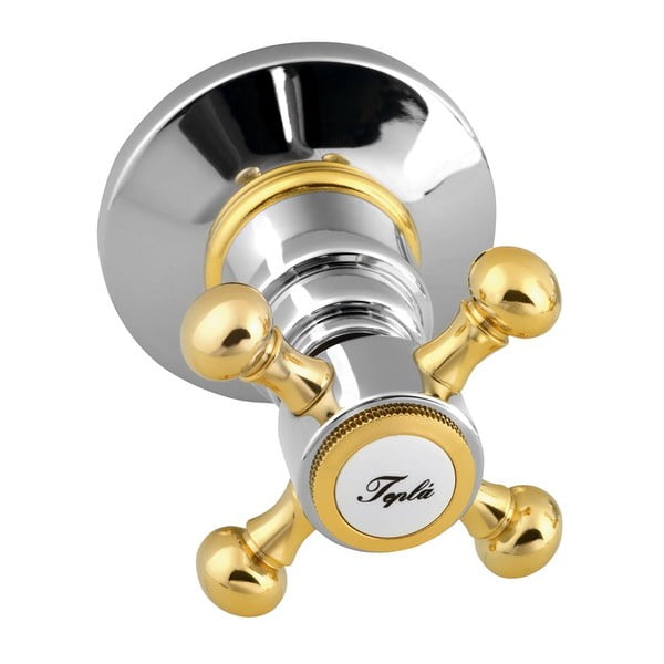 Spīdīgas sudraba krāsas/zelta krāsas iebūvēts jaucējkrāns dušai (ar 2 izvadiem) Antea – Sapho-image-2