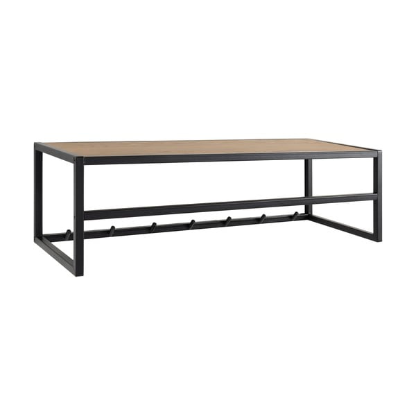 Melns/dabīga toņa sienas pakaramais ar ozolkoka imitāciju un plauktu Seaford – Actona-image-2