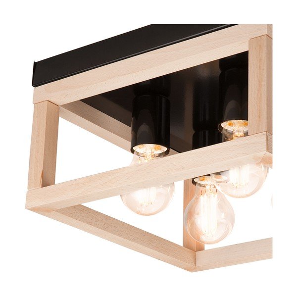 Melna/dabīga toņa griestu lampa 30x30 cm Villy – LAMKUR-image-3
