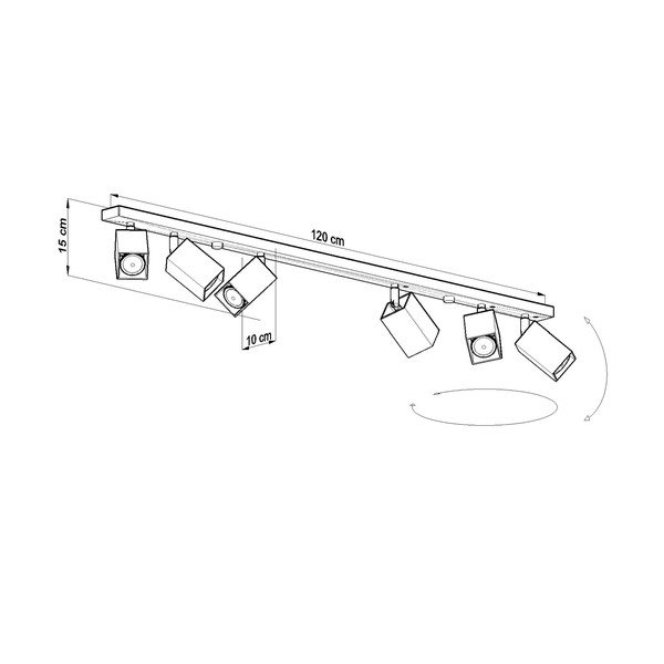 Melna griestu lampa Sollux Toscana 6L-image-3