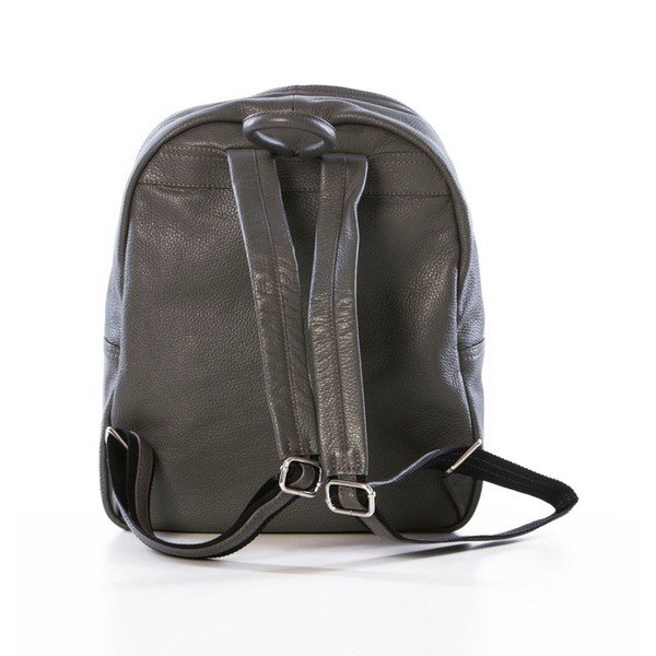 Pelēka īstas ādas mugursoma Federica Bassi Sio-image-2