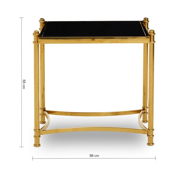 Sānu galdiņš ar stikla galda virsmu 50x56 cm Ackley – Premier Housewares-image-1