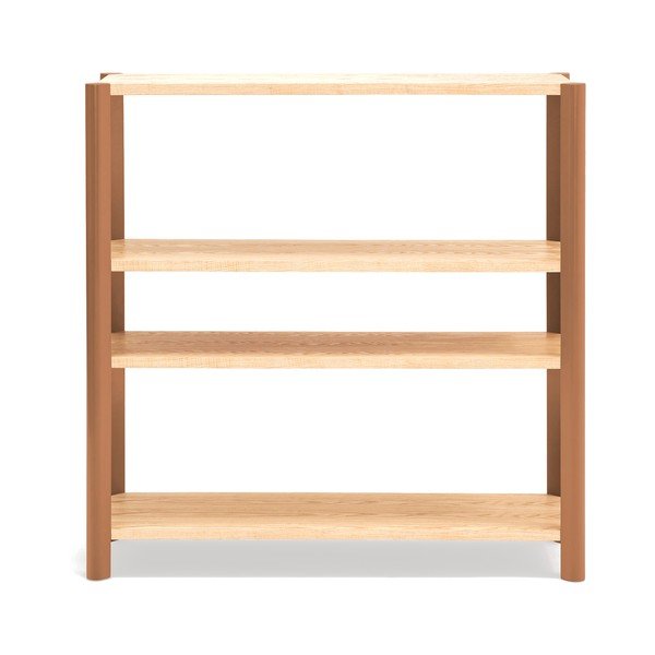 Ķieģeļu sarkans/gaiša dabīga toņa plaukts ar ozolkoka imitāciju 126x128x43 cm Bona – Teulat