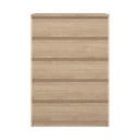 Dabīga toņa kumode ar ozolkoka imitāciju 77x111x50 cm Naia – Tvilum