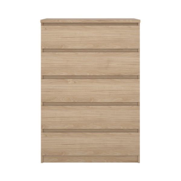 Dabīga toņa kumode ar ozolkoka imitāciju 77x111x50 cm Naia – Tvilum