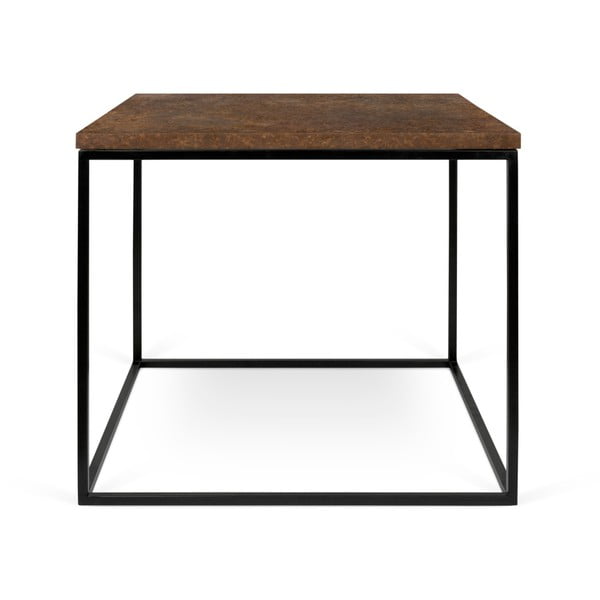 Brūns kafijas galdiņš ar melnām kājām TemaHome Gleam, 50 x 50 cm