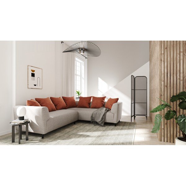 Pelēki bēšs stūra dīvāns Ghado Nosto, labais stūris-image-1